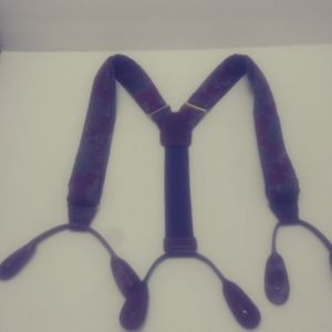 CAS Dark Maroon Paisley Suspenders with Brass Hardware Made In Germany